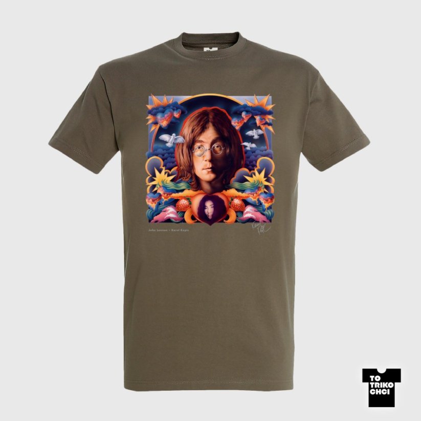 Tričko John Lennon hnědé zinkové