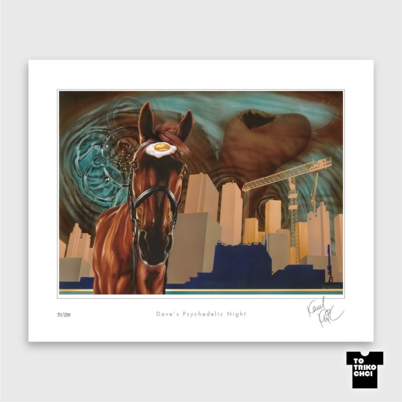 Tisk DAVE'S PSYCHEDELIC NIGHT - Velikost tisku: 60 x 49 cm Vintage