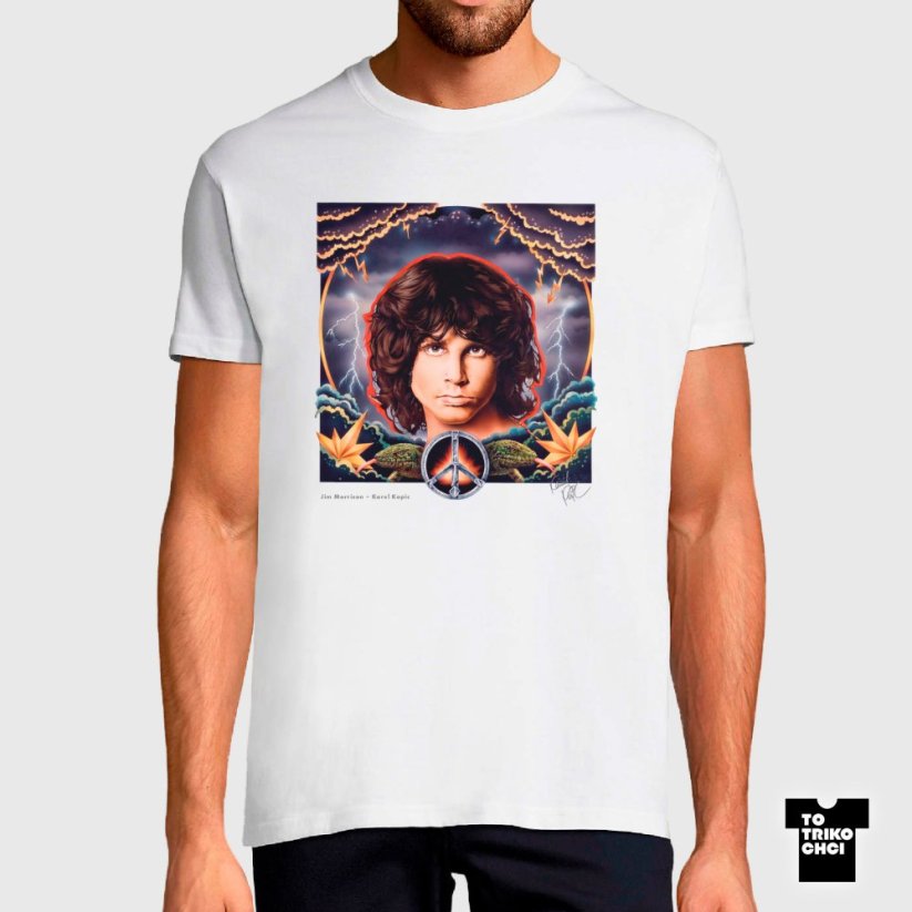 Tričko Jim Morrison bílé