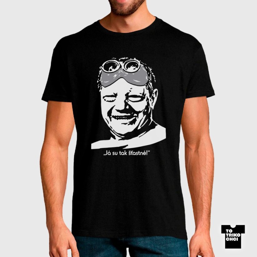 Tričko Já su tak šťastné! černé