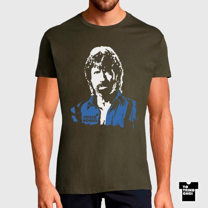 Tričko Chuck Norris zelené vojenské