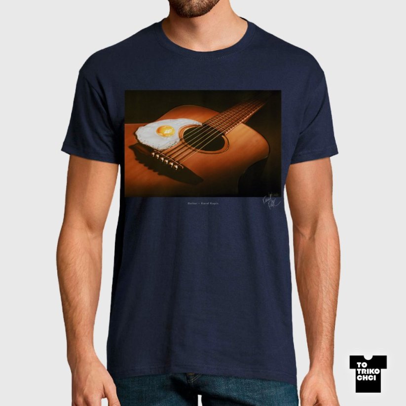 Tričko Guitar modré námořnické