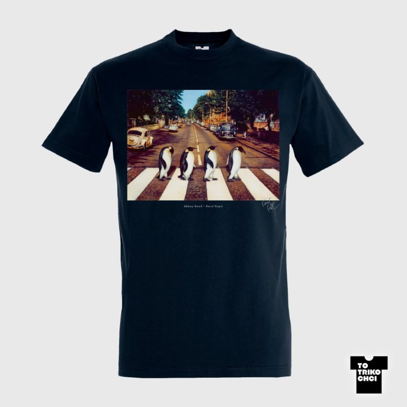 Tričko Abbey Road modré námořnické