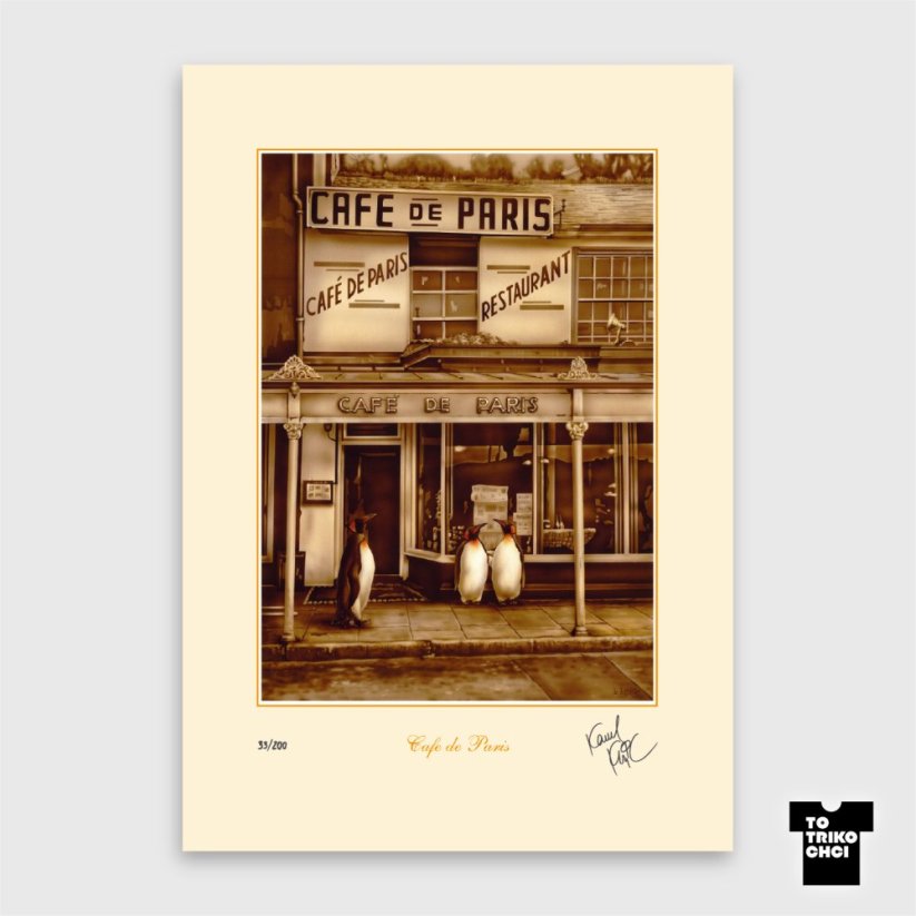 Tisk CAFE DE PARIS - Velikost tisku: 50 x 70 cm