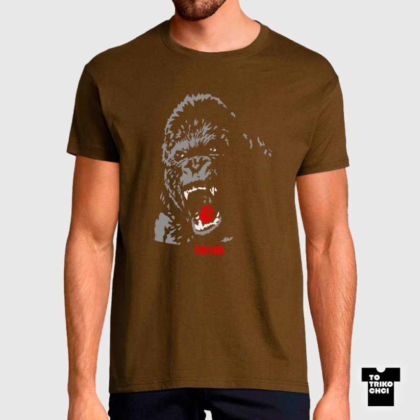 Tričko King Kong hnědé zemité
