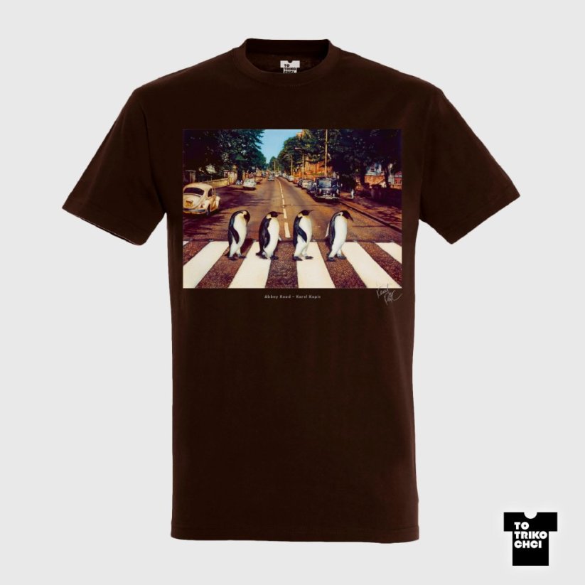 Tričko Abbey Road hnědé čokoládové