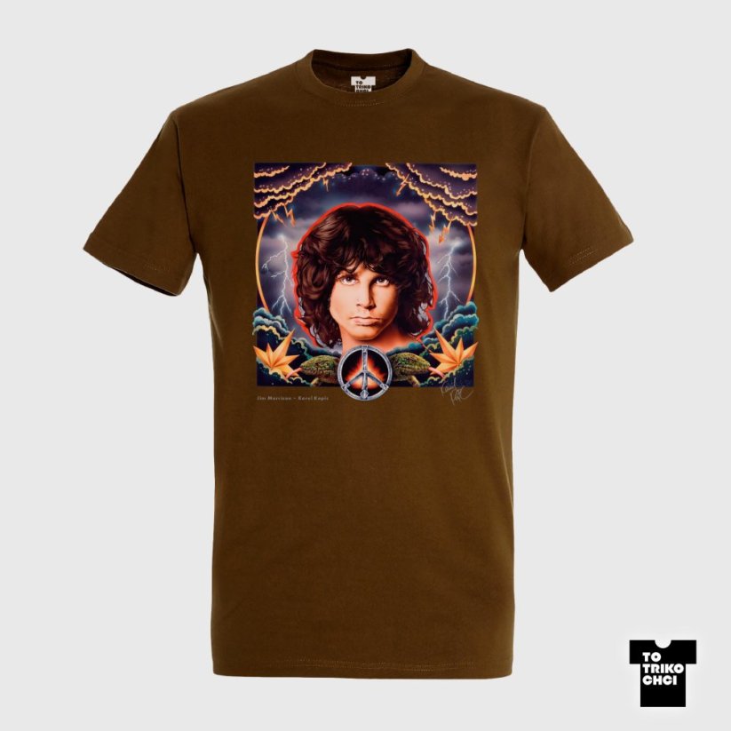 Tričko Jim Morrison hnědé zemité
