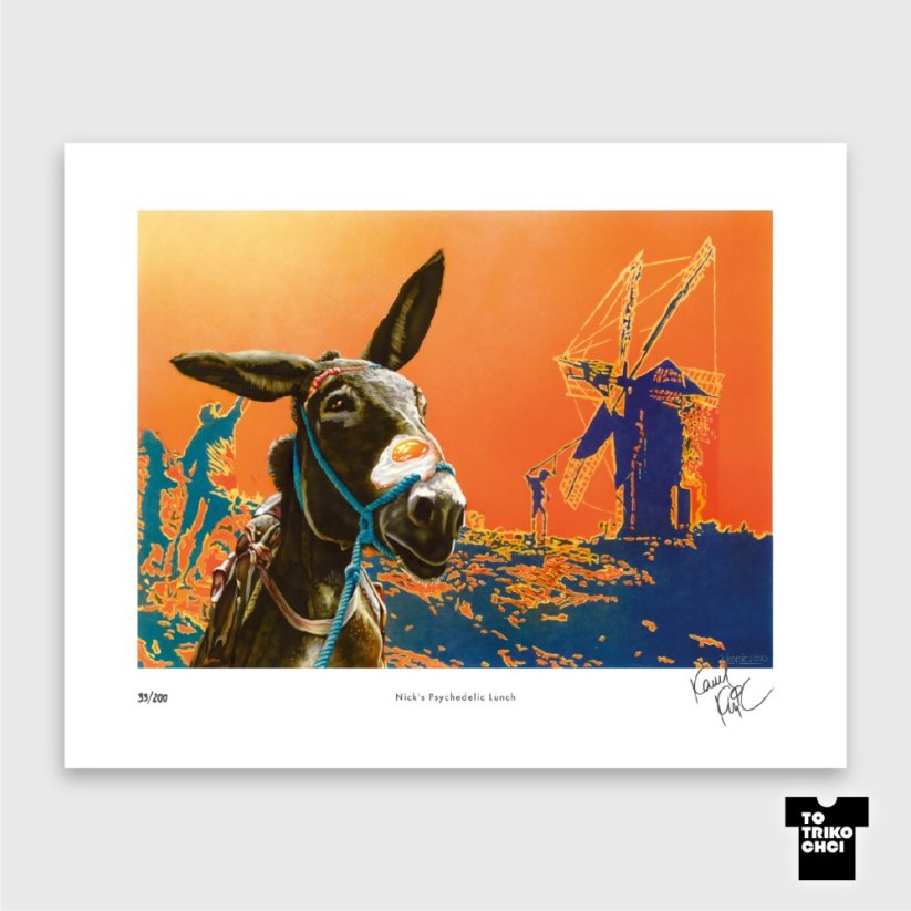 Tisk NICK'S PSYCHEDELIC LUNCH - Velikost tisku: 60 x 49 cm Vintage