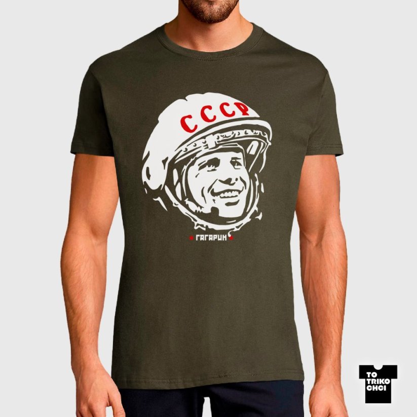 Tričko Gagarin zelené vojenské
