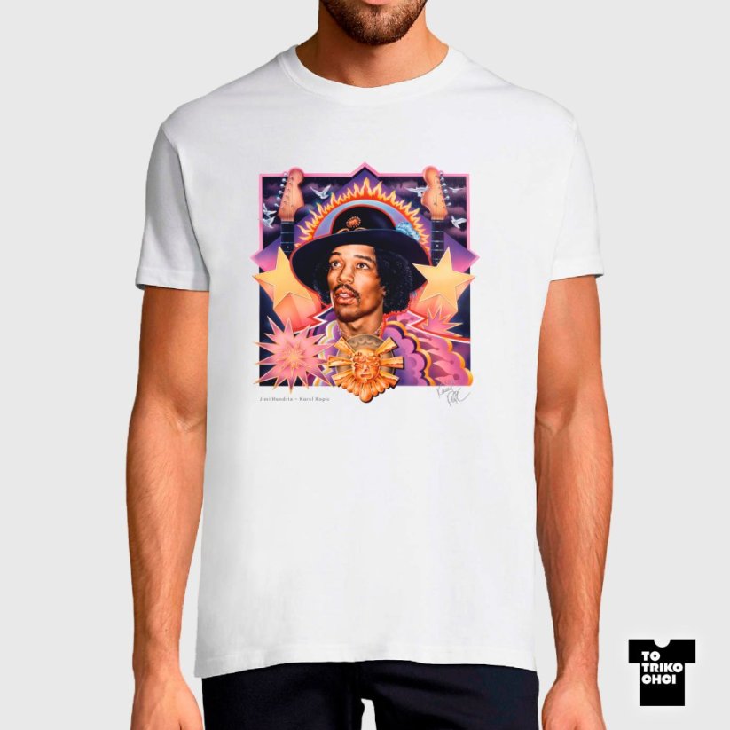 Tričko Jimi Hendrix bílé