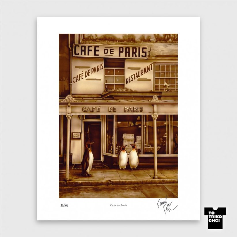 Tisk CAFE DE PARIS - Velikost tisku: 50 x 70 cm