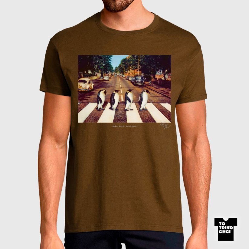 Tričko Abbey Road hnědé zemité