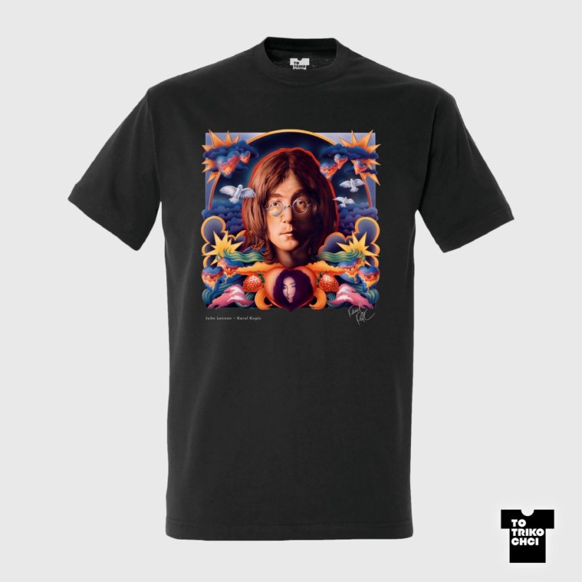 Tričko John Lennon šedé myší