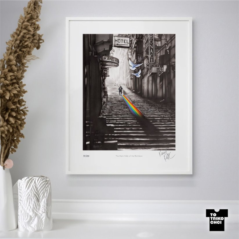 Tisk THE DARK SIDE OF THE RAINBOW - Velikost tisku: 40 x 50 cm
