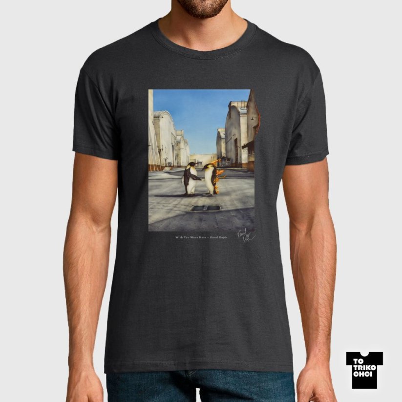 Tričko Wish You Were Here šedé myší
