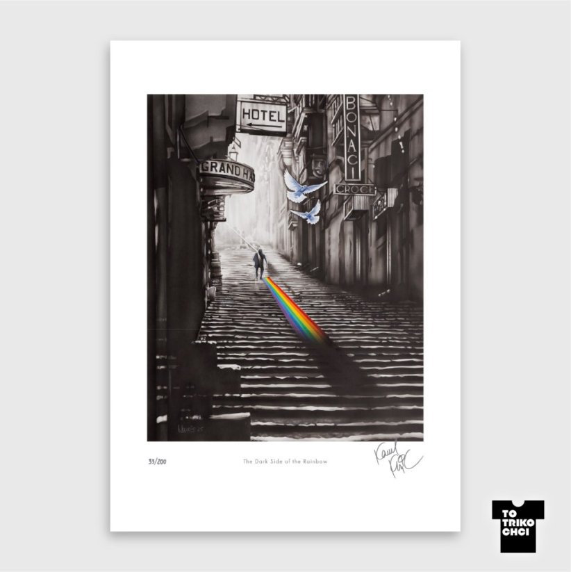 Tisk THE DARK SIDE OF THE RAINBOW - Velikost tisku: 50 x 70 cm