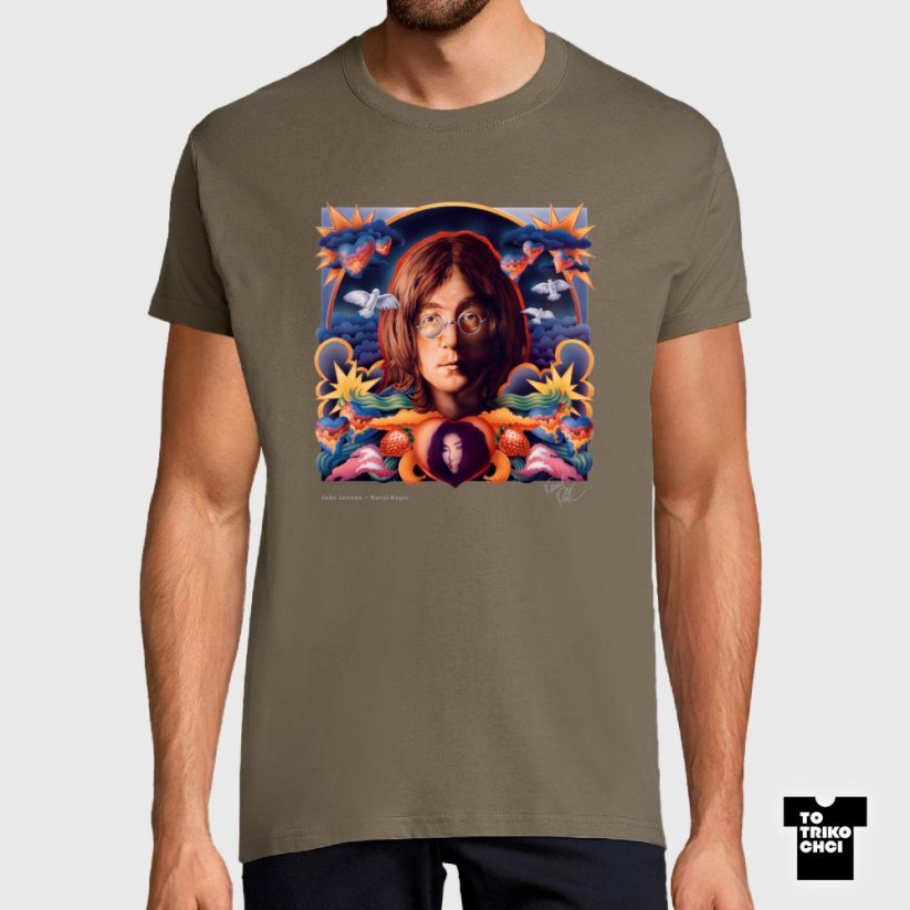 Tričko John Lennon hnědé zinkové