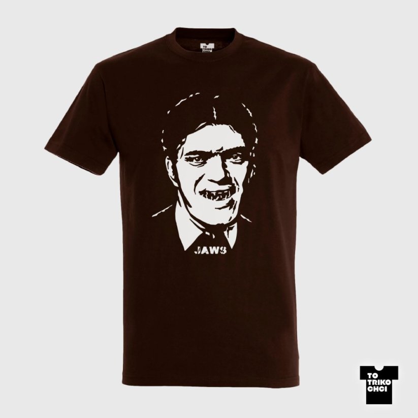 Tričko Jaws hnědé čokoládové