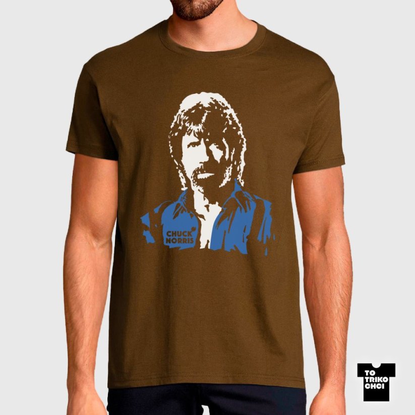 Tričko Chuck Norris hnědé zemité