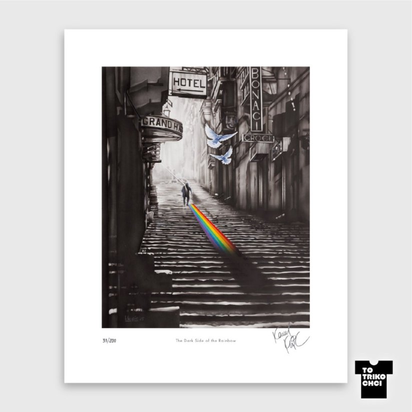 Tisk THE DARK SIDE OF THE RAINBOW - Velikost tisku: 40 x 50 cm