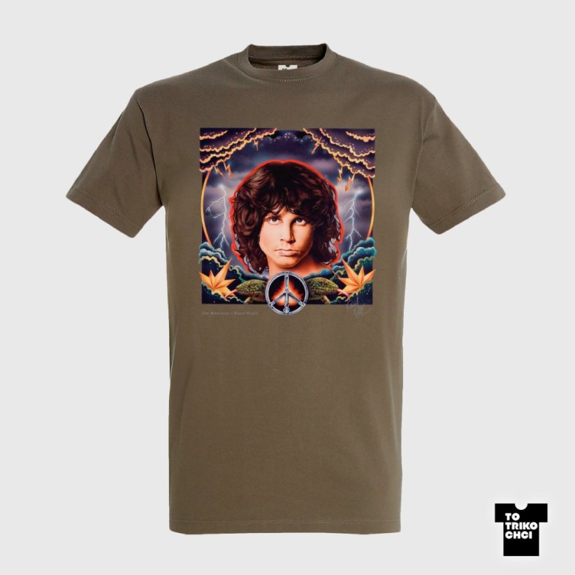 Tričko Jim Morrison hnědé zinkové