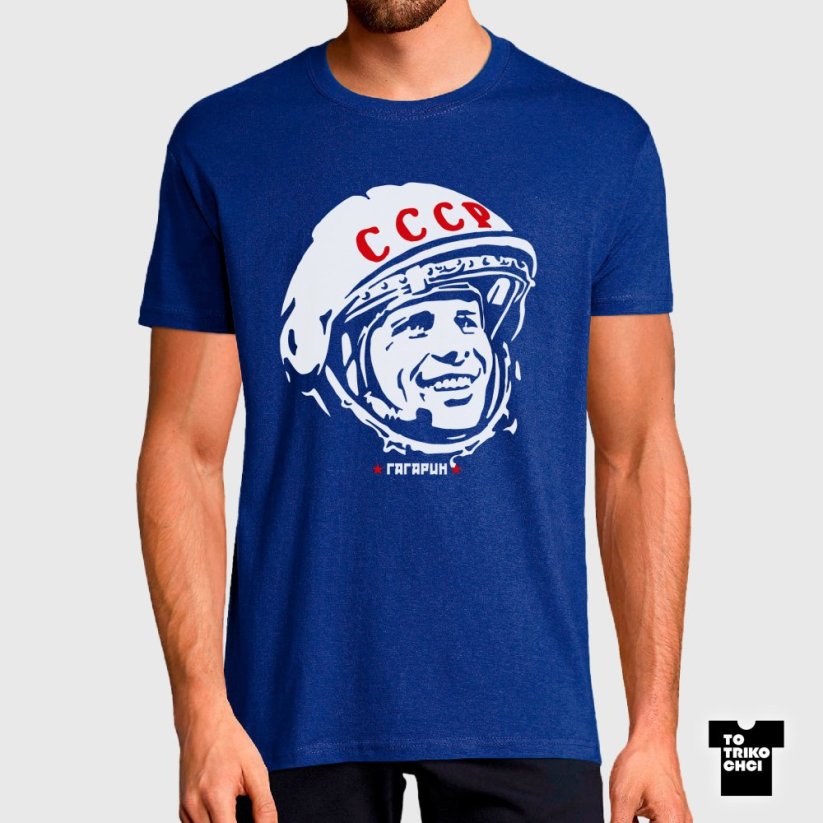 Tričko Gagarin modré královské