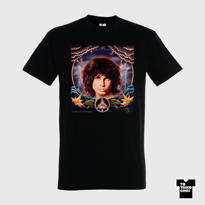 Tričko JIM MORRISON - Velikost trička: M, Barva trička: Černá