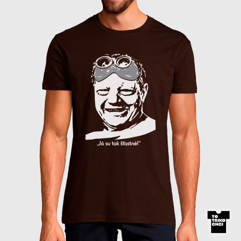 Tričko Já su tak šťastné! hnědé čokoládové