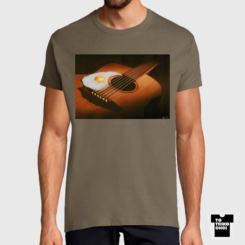 Tričko Guitar hnědé zinkové