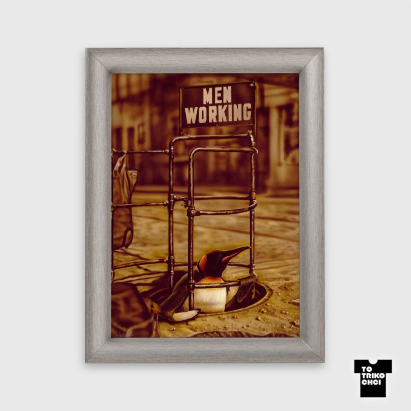 Minitisk MEN WORKING - Rámeček: Rámeček stříbrný 13 x 18 cm