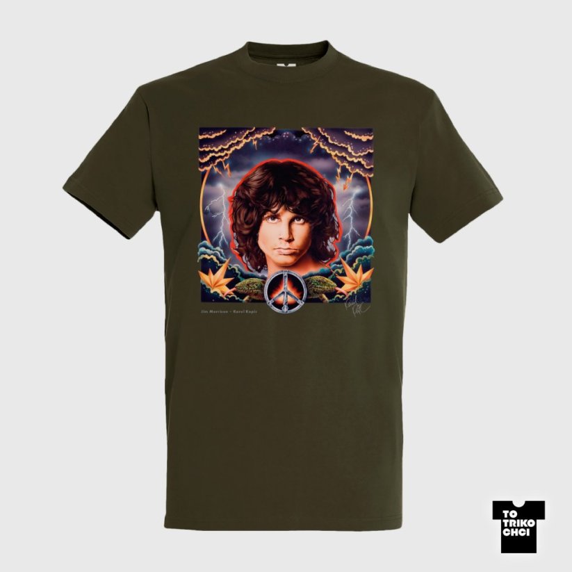 Tričko Jim Morrison zelené vojenské