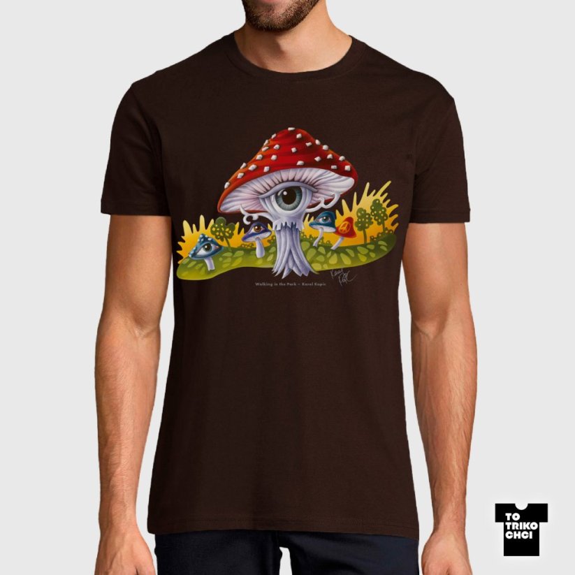 Tričko Walking in the Park hnědé čokoládové