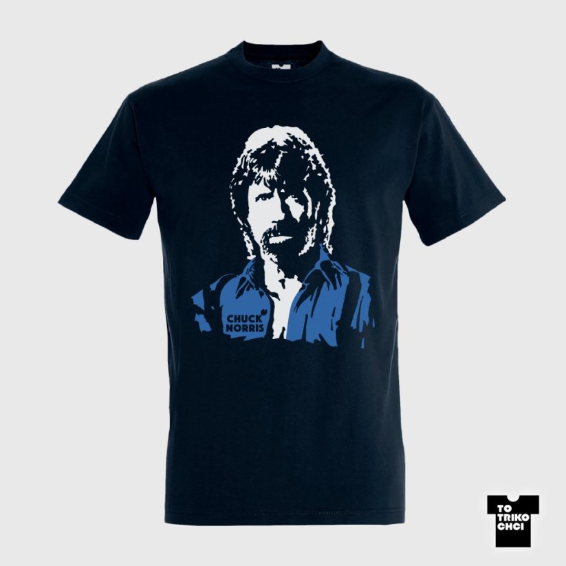 Tričko CHUCK NORRIS - Velikost trička: XXL, Barva trička: Modrá námořnická