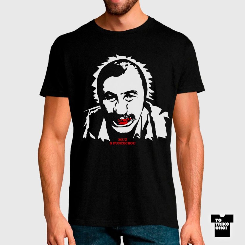 Tričko Muž s punčochou černé