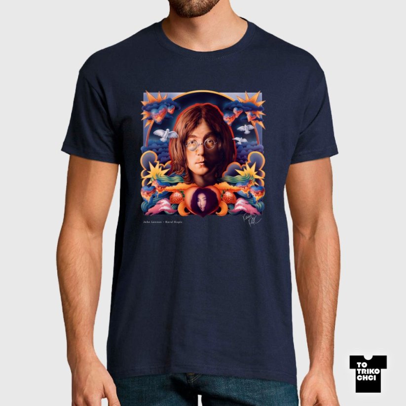 Tričko John Lennon modré námořnické