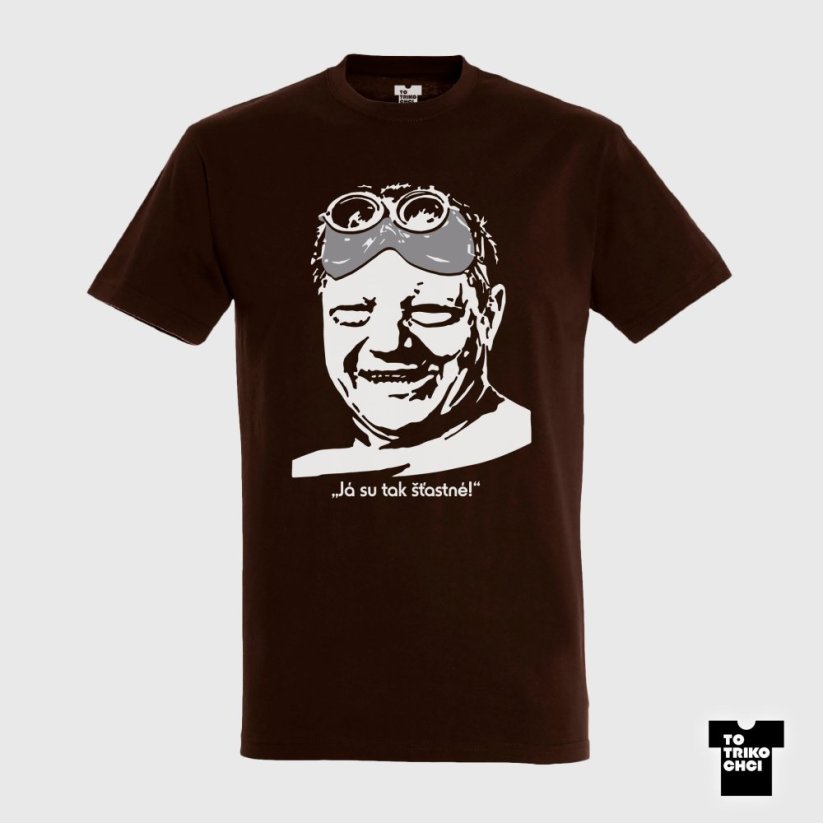Tričko Já su tak šťastné! hnědé čokoládové
