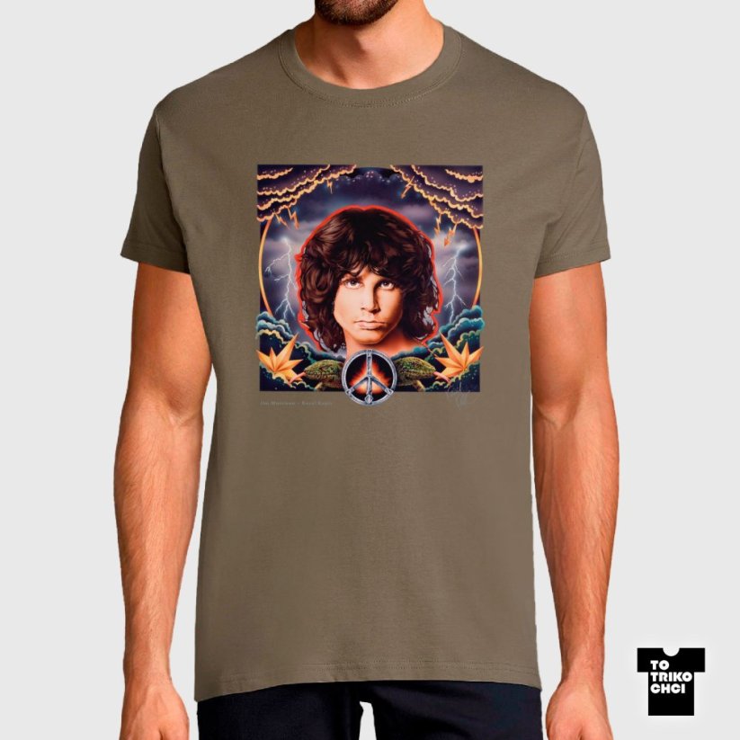 Tričko Jim Morrison hnědé zinkové