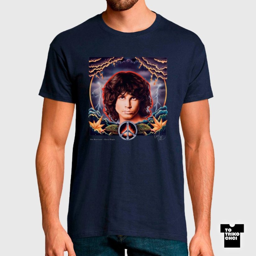 Tričko Jim Morrison modré námořnické