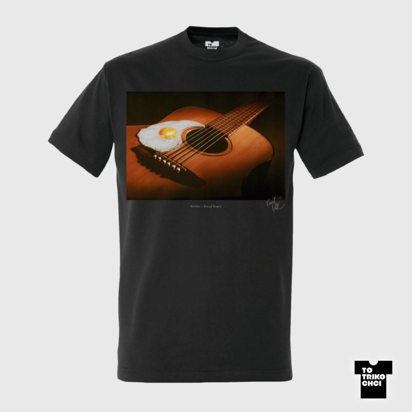 Tričko Guitar šedé myší