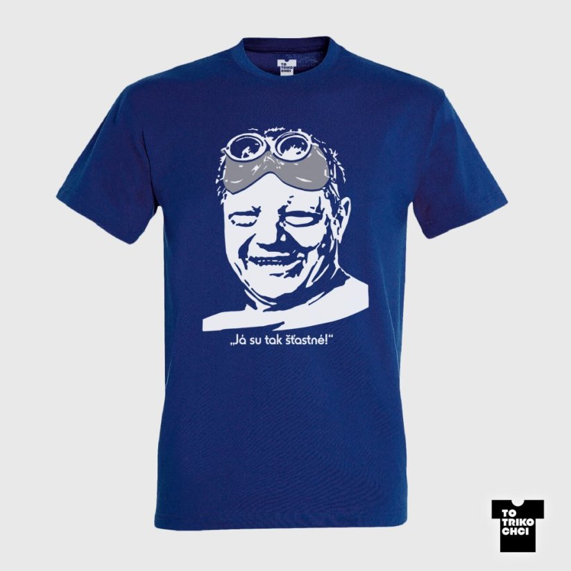 Tričko Já su tak šťastné! modré královské