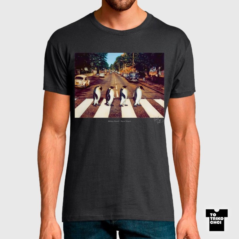 Tričko Abbey Road šedé myší