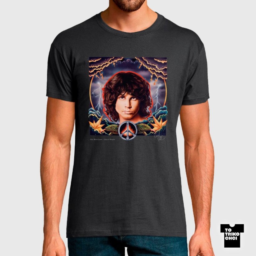 Tričko Jim Morrison šedé myší