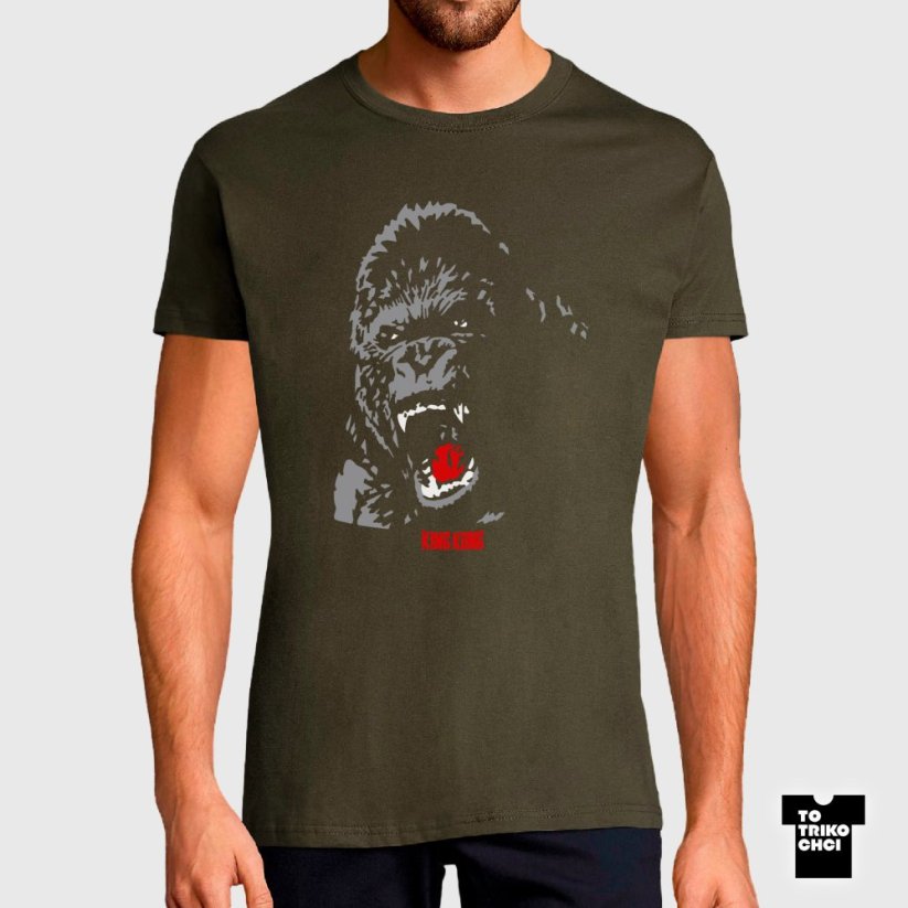 Tričko King Kong zelené vojenské