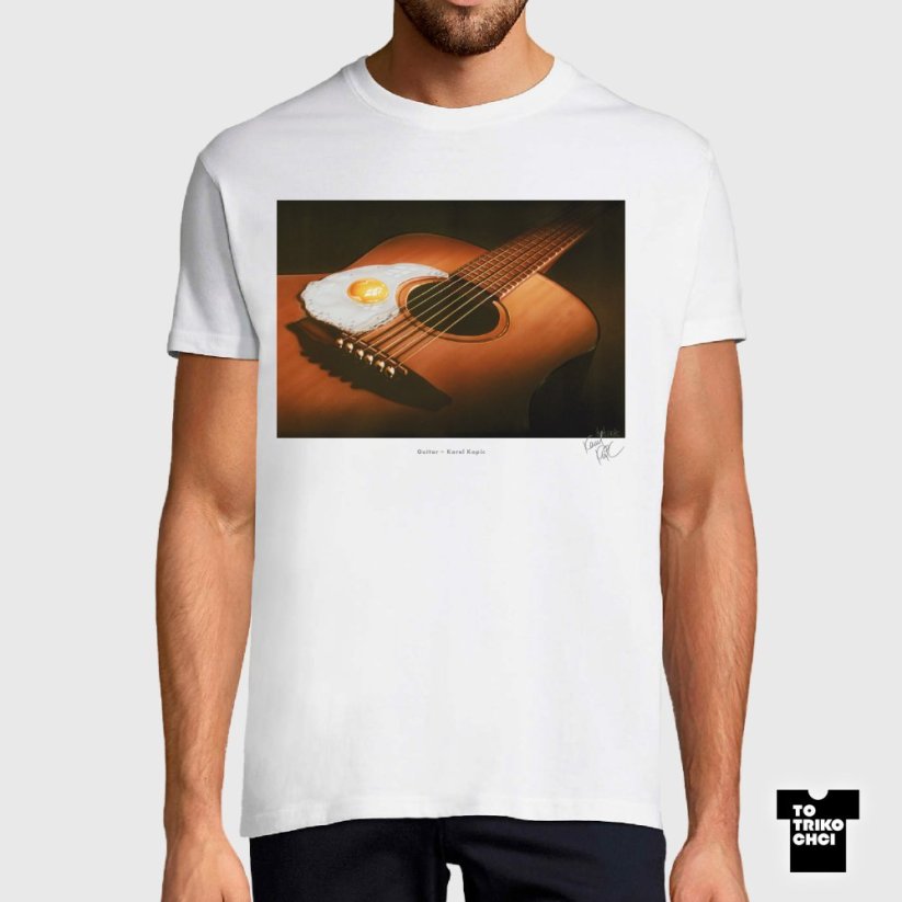 Tričko Guitar bílé