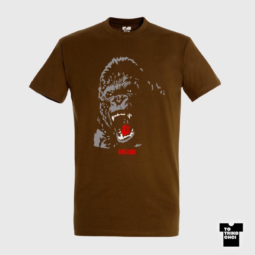 Tričko King Kong hnědé zemité