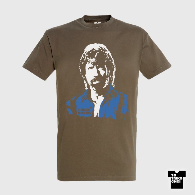 Tričko CHUCK NORRIS - Velikost trička: L, Barva trička: Hnědá zinková