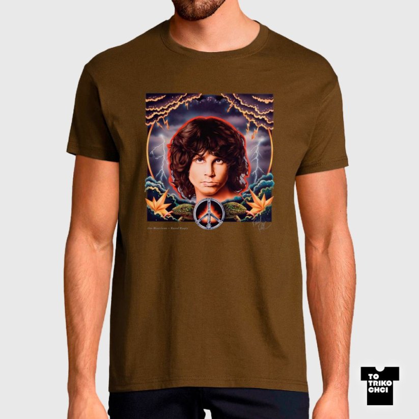 Tričko Jim Morrison hnědé zemité