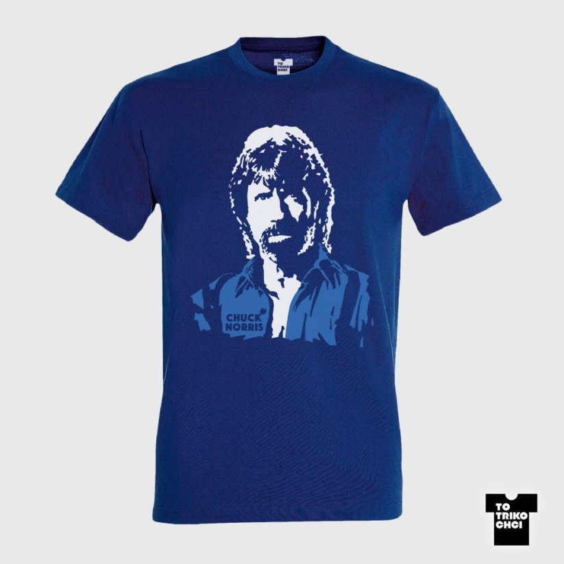 Tričko CHUCK NORRIS - Velikost trička: XL, Barva trička: Modrá královská