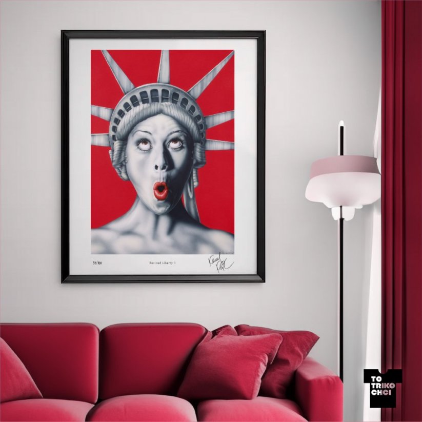 Tisk REVIVED LIBERTY 1 - Velikost tisku: 50 x 70 cm