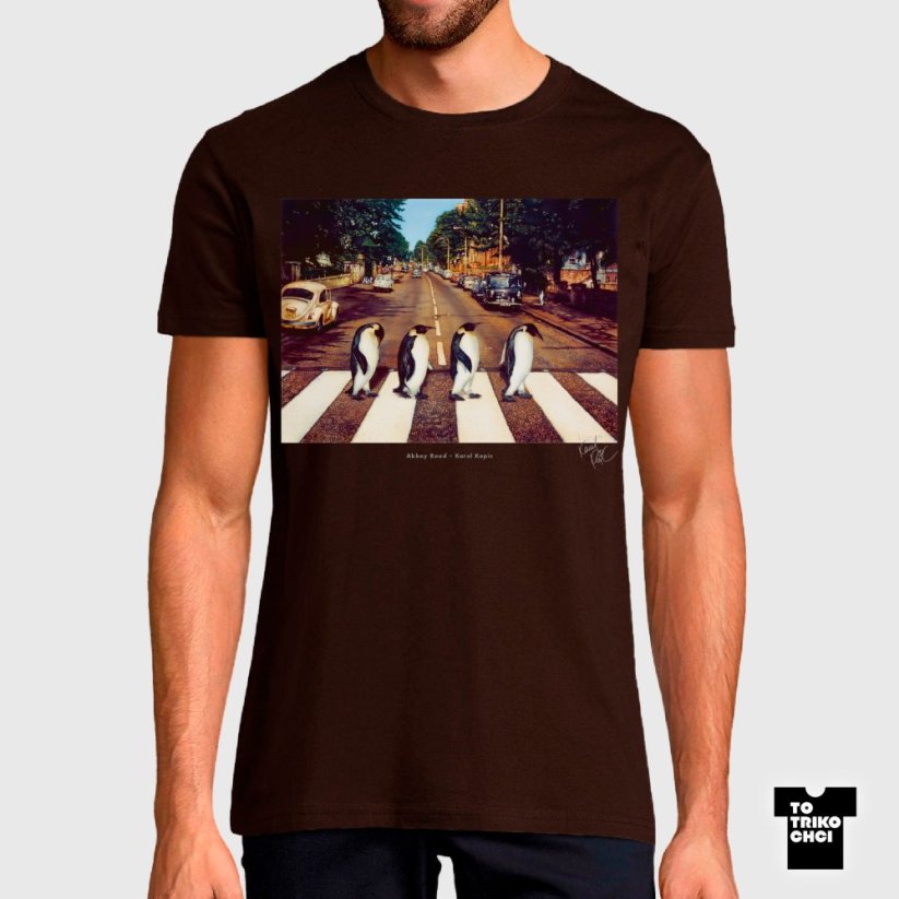 Tričko Abbey Road hnědé čokoládové